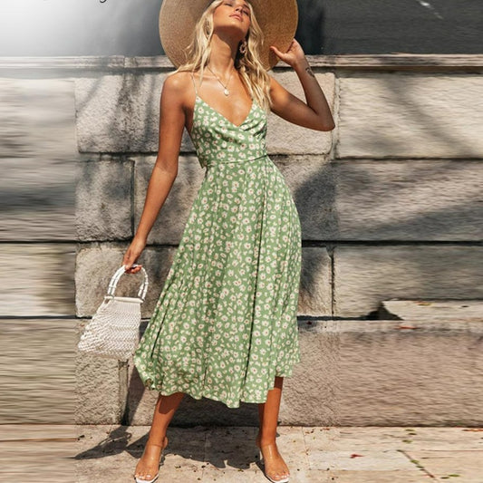 Robe Fleurie Évasée Mi-Longue