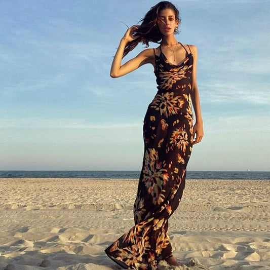 Robe Longue Fleurie Dos Ouvert