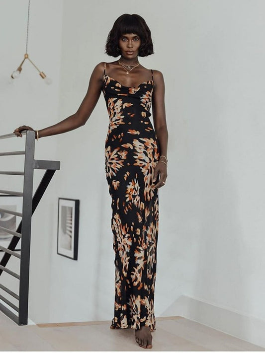 Robe Longue Fleurie Dos Ouvert