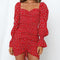 Robe Fleurie Col Barbot Froncée