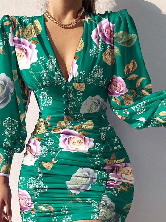 Robe Fleurie Epaulette