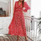 Robe Longue Rouge Fleurie