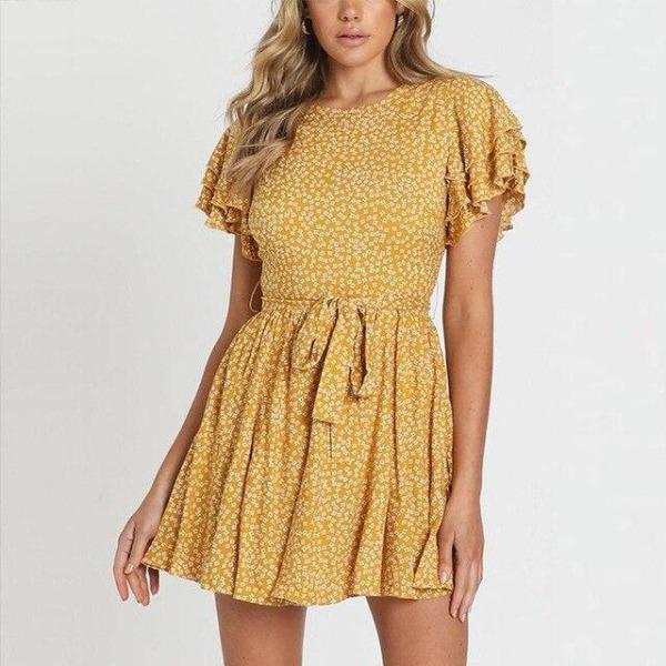 Robe fleurie manche courte