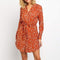 Robe Courte Fleurie Manche Longue