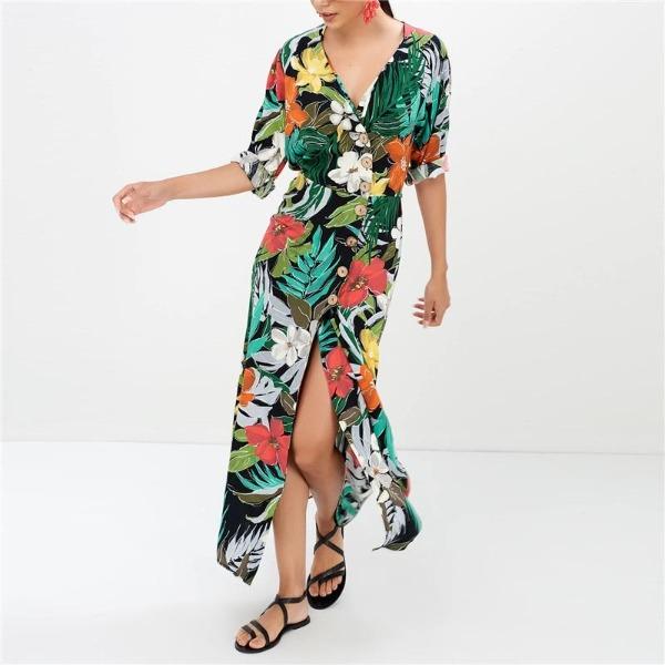 Robe fleurie multicolore