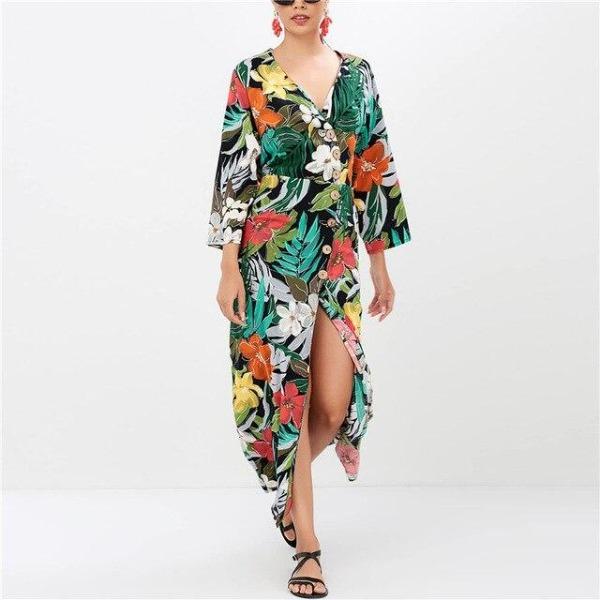 Robe tropicale à fleurs