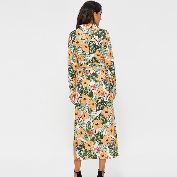 robe florale manche longue