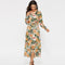 robe avec fleurs manche longue