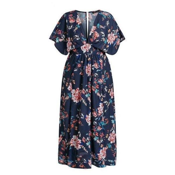 robe grande taille longue fleurie