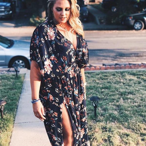 Robe Grande Taille avec des fleurs