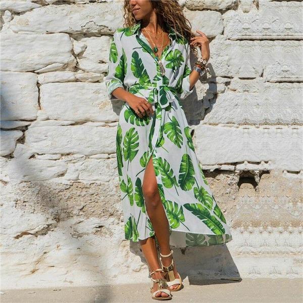 Robe blanche et verte