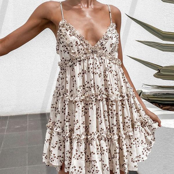 robe à fleurs d'été blanche