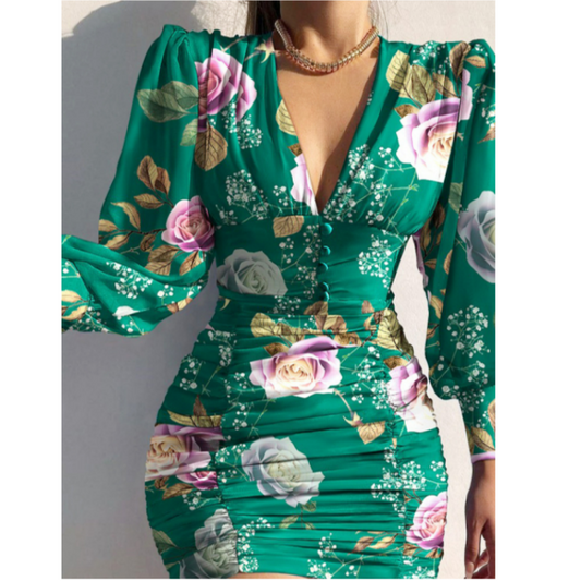 Robe Fleurie Epaulette